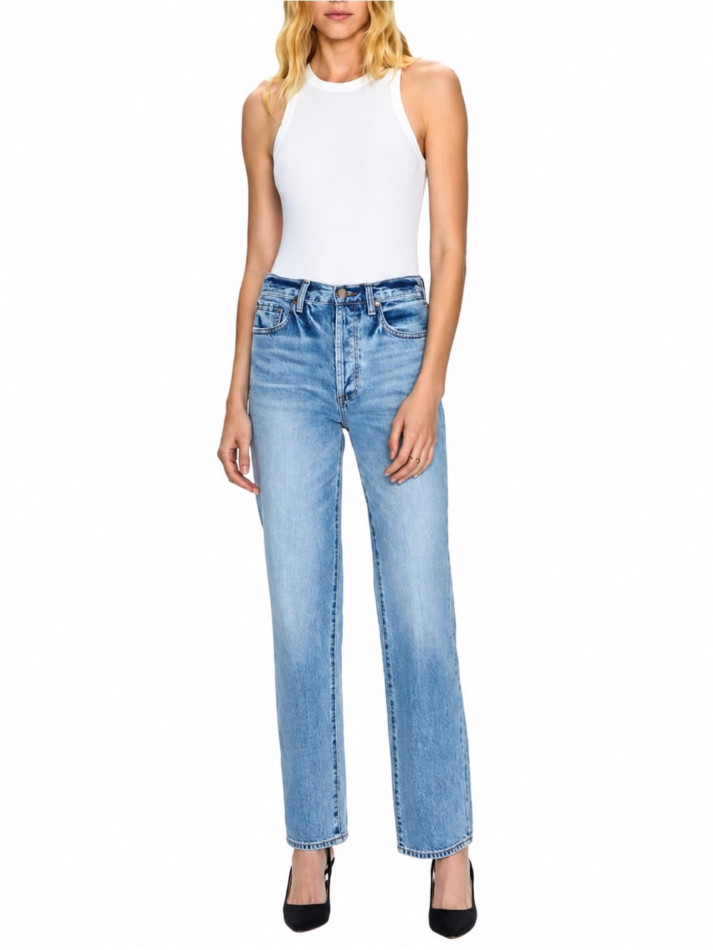Pistola Cassie Straight Jeans Light Wash High Rise Women’s Size 27